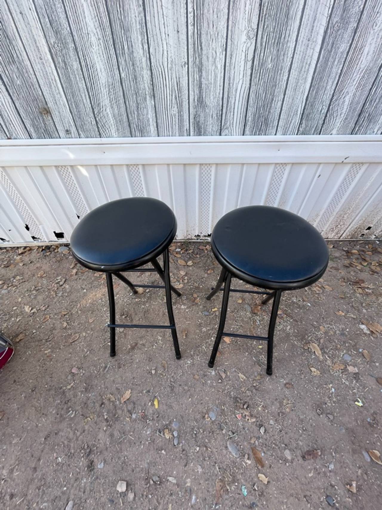 Padded Folding Stool Black