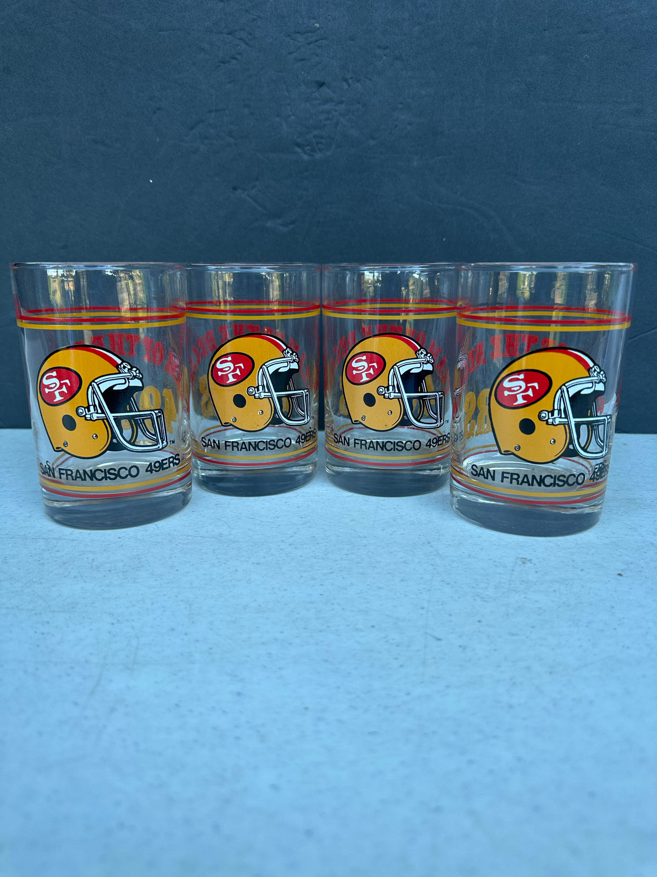 Vintage San Francisco 49ers Drinking Glasses Set of 4