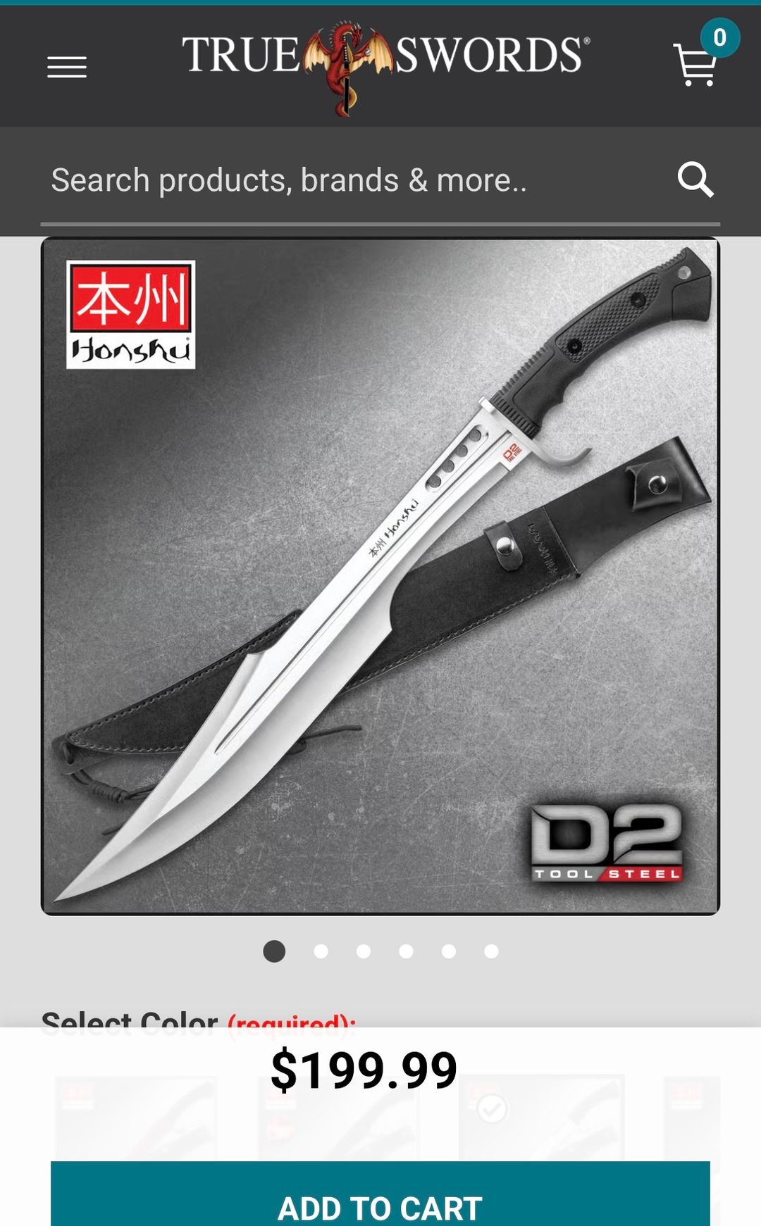 Honshu Spartan Sword D2 Tool Steel