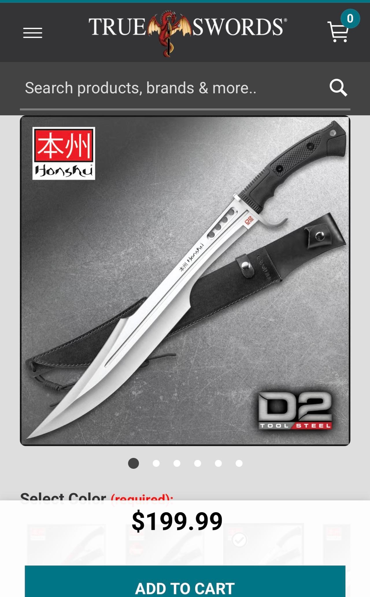 Honshu Spartan Sword D2 Tool Steel