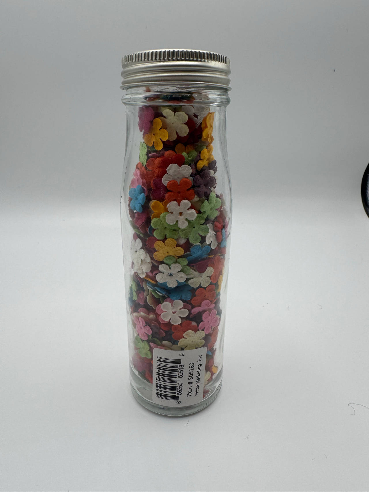 Prima Got Flowers mini in glass milk bottle. Discontinued line.