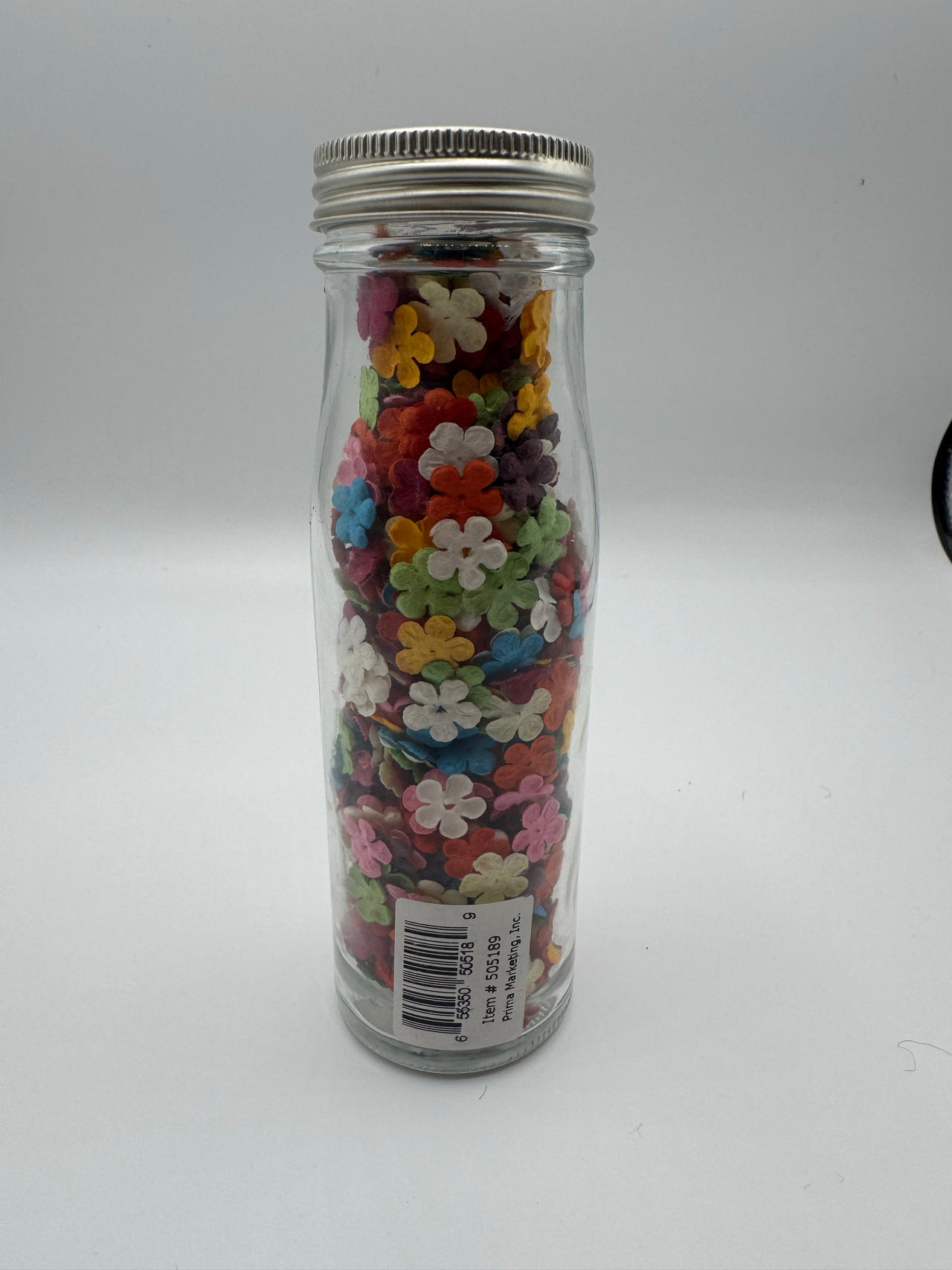 Prima Got Flowers mini in glass milk bottle. Discontinued line.