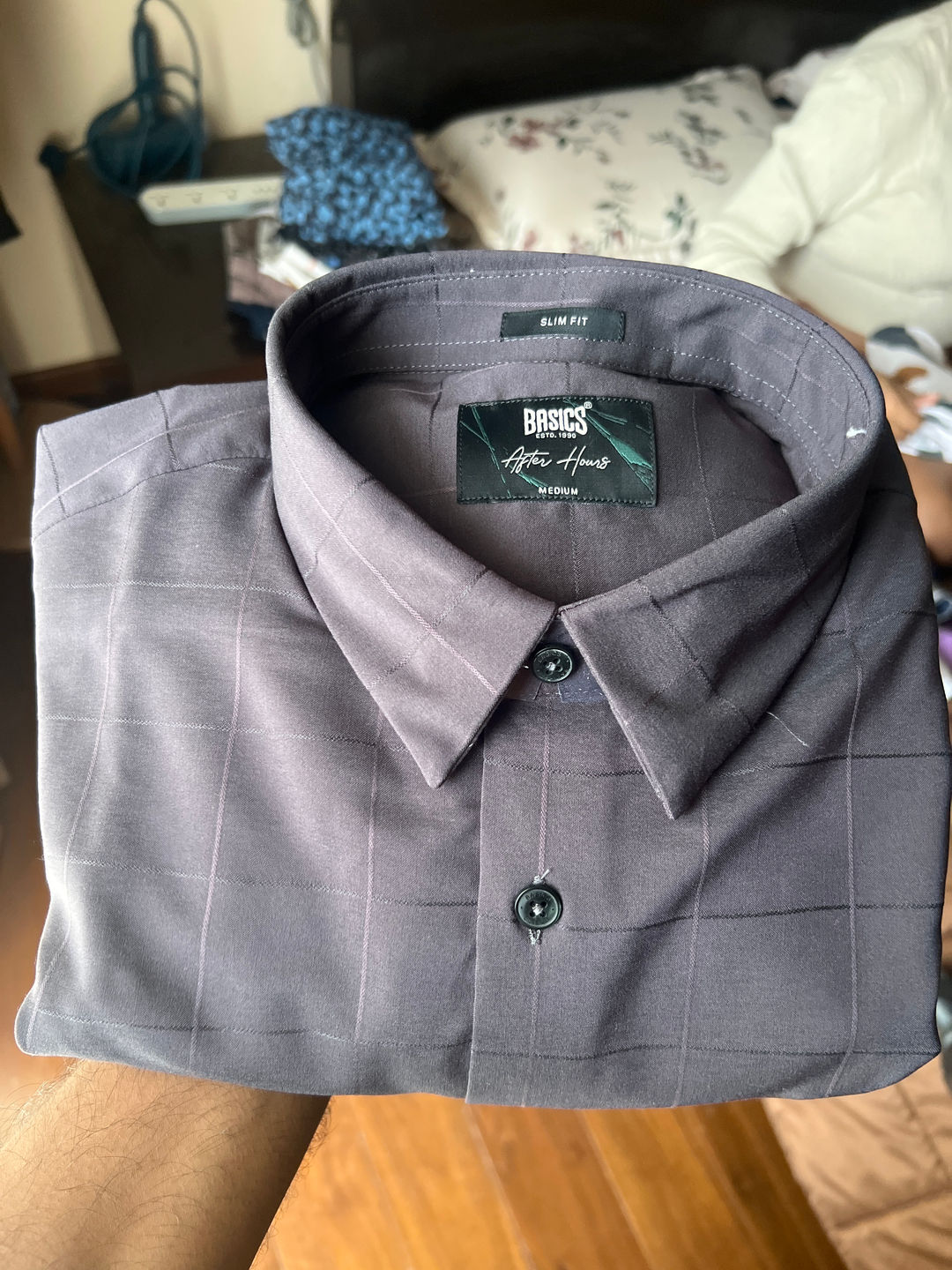 BASIC Men's Grey Dress Shirt