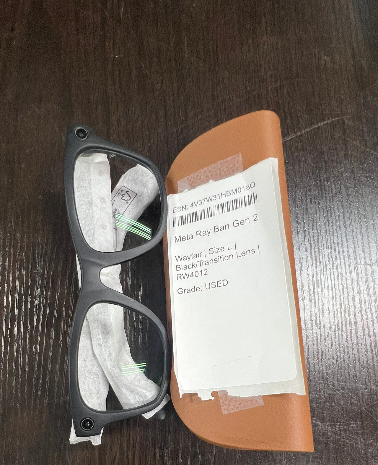 Ray-Ban Meta Wayfarer Smart Glasses Gen 2 Black Transition Lens Size L