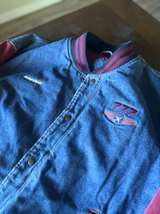 Boeing 777 Vintage Denim Varsity Jacket - Image 3
