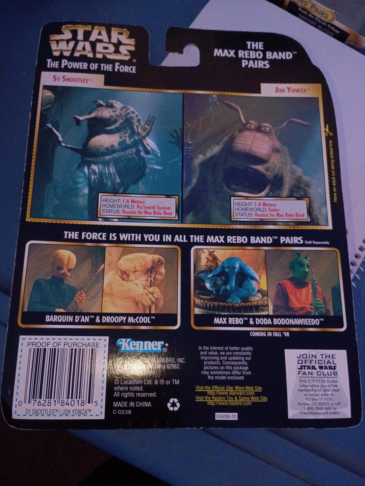 Star Wars Power of the Force Max Rebo Band Pairs Joh Yowza & Sy Snootles