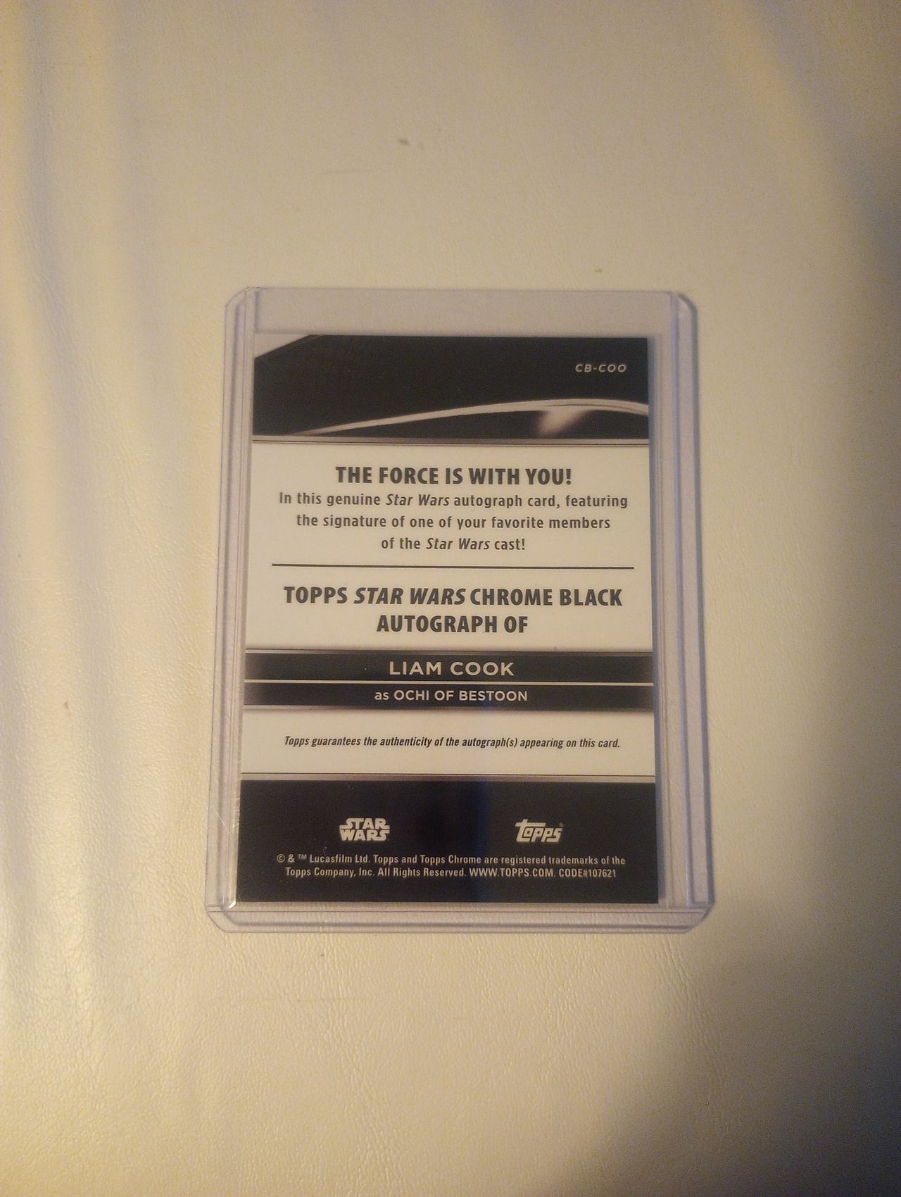 2023 Topps Chrome Black Star Wars Ochi of Bestoon Liam Cook Autograph