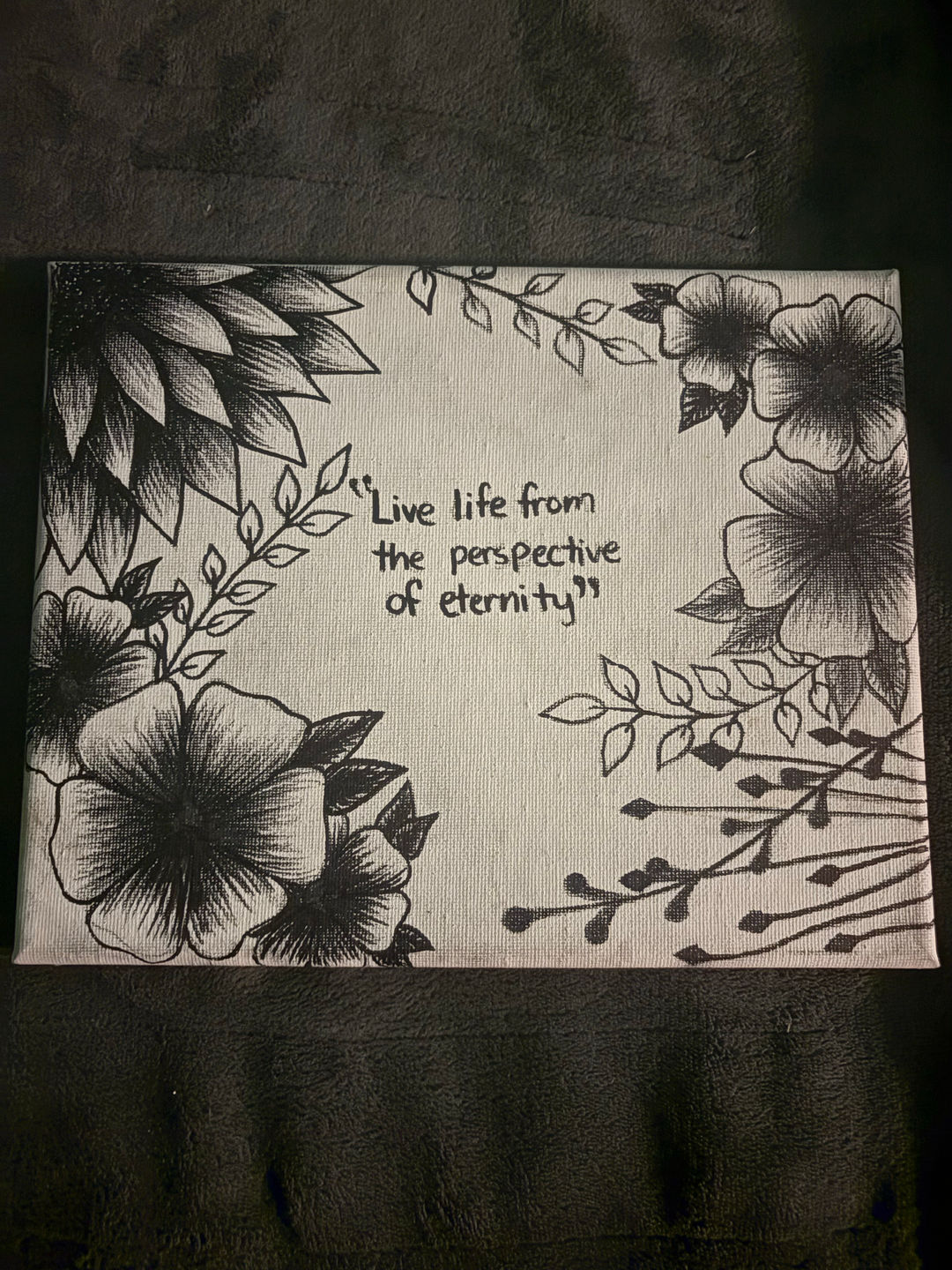 Hand-Drawn Floral Inspirational Canvas Wall Art
