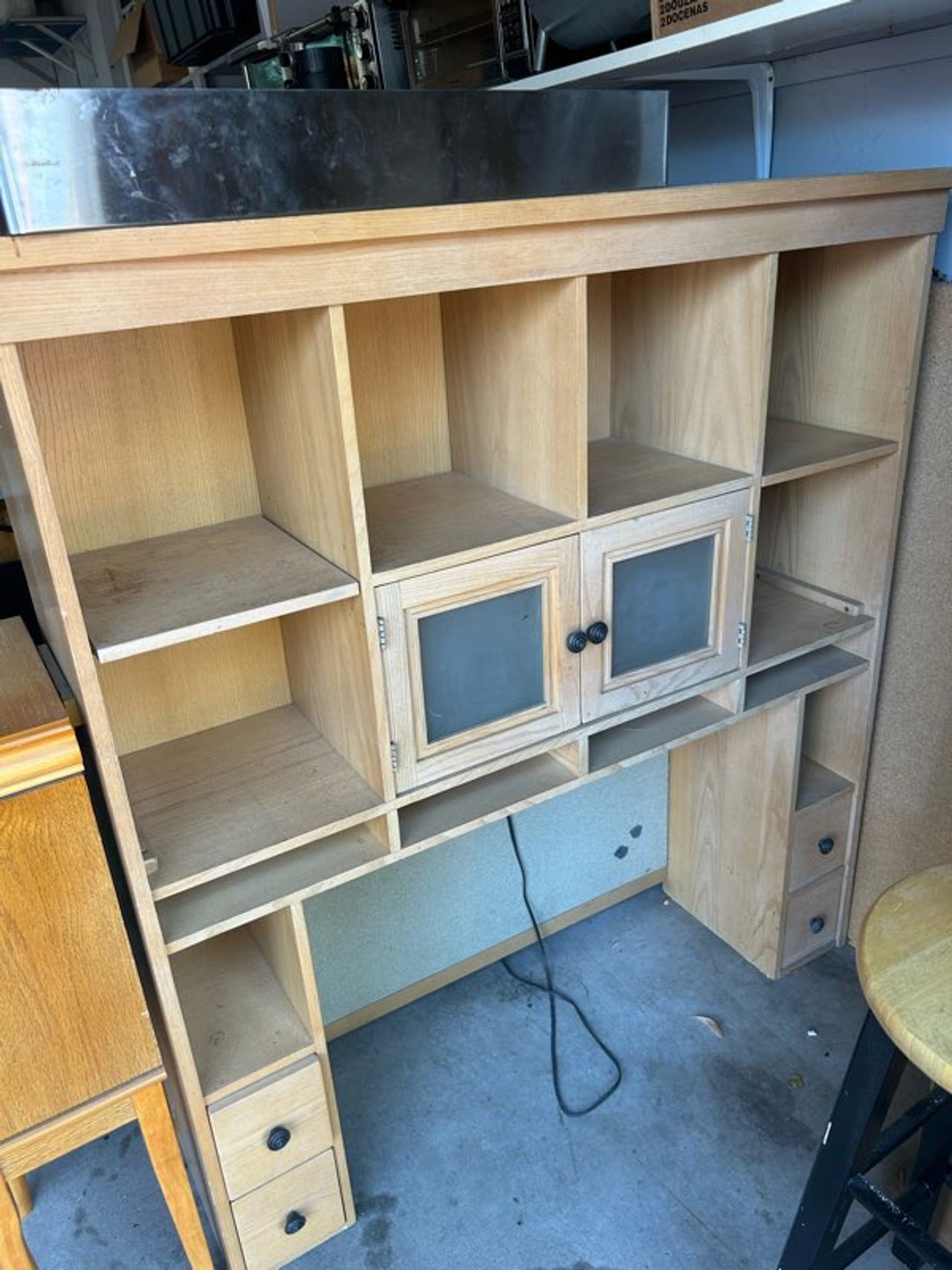 Wooden Desk Hutch Organizer
