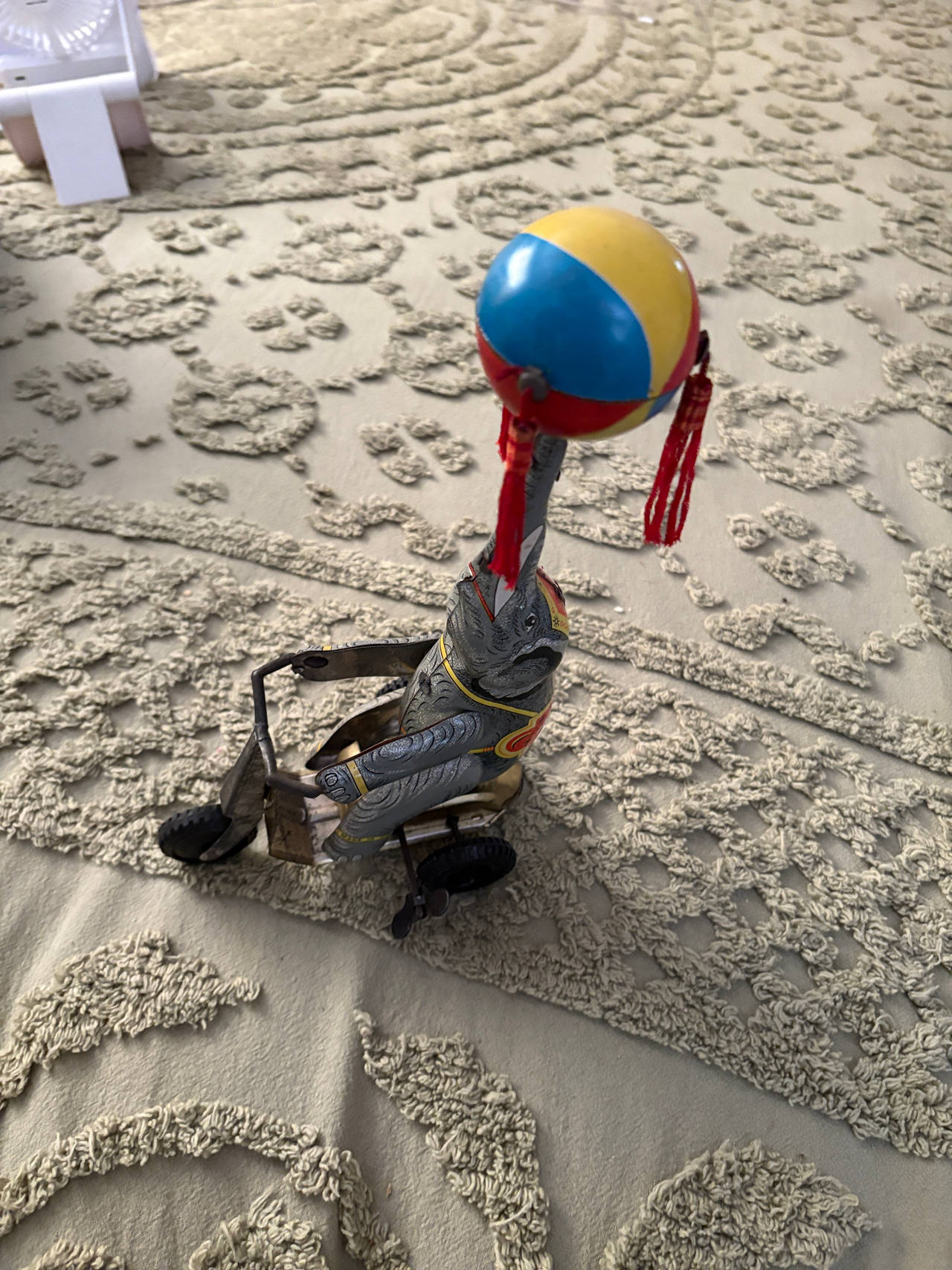 Vintage Tin Wind-Up Circus Elephant Toy