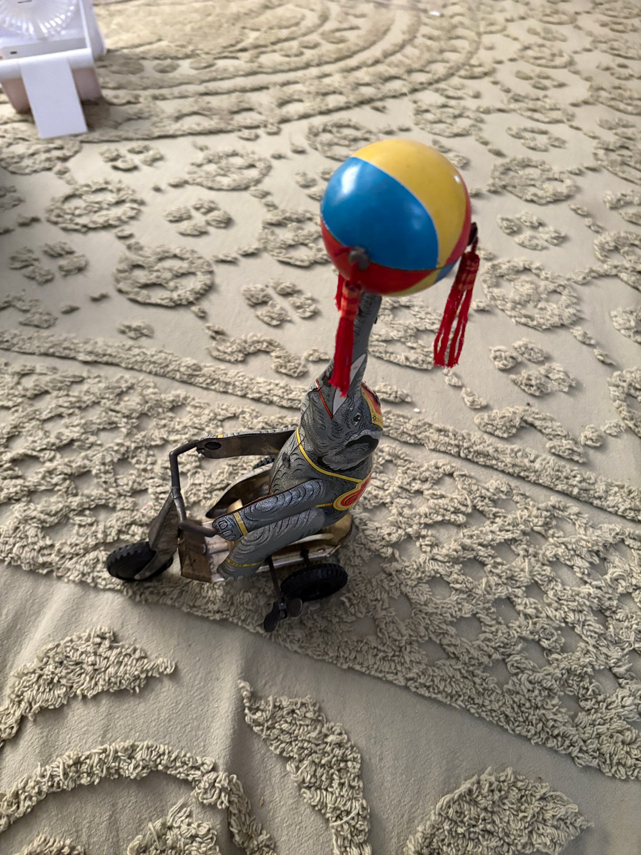 Vintage Tin Wind-Up Circus Elephant Toy