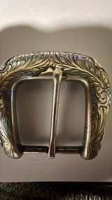 Vintage Western Sterling Silver Engraved Belt Buckle - Image 3