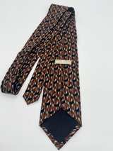 Vintage Z Inc Mens All Silk Tie Brown Black Geometric 58” x 4” - Image 4