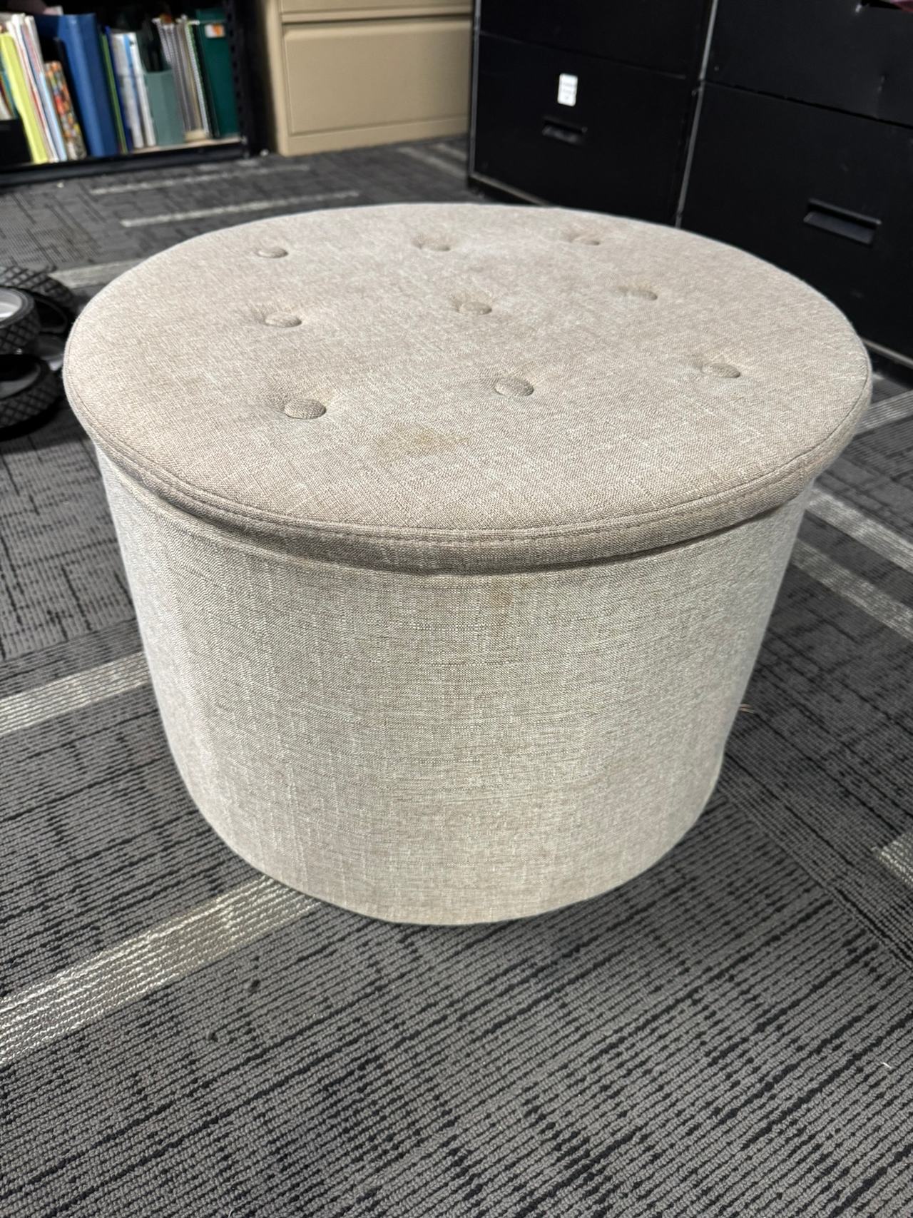 Round Tufted Shoe Storage Ottoman