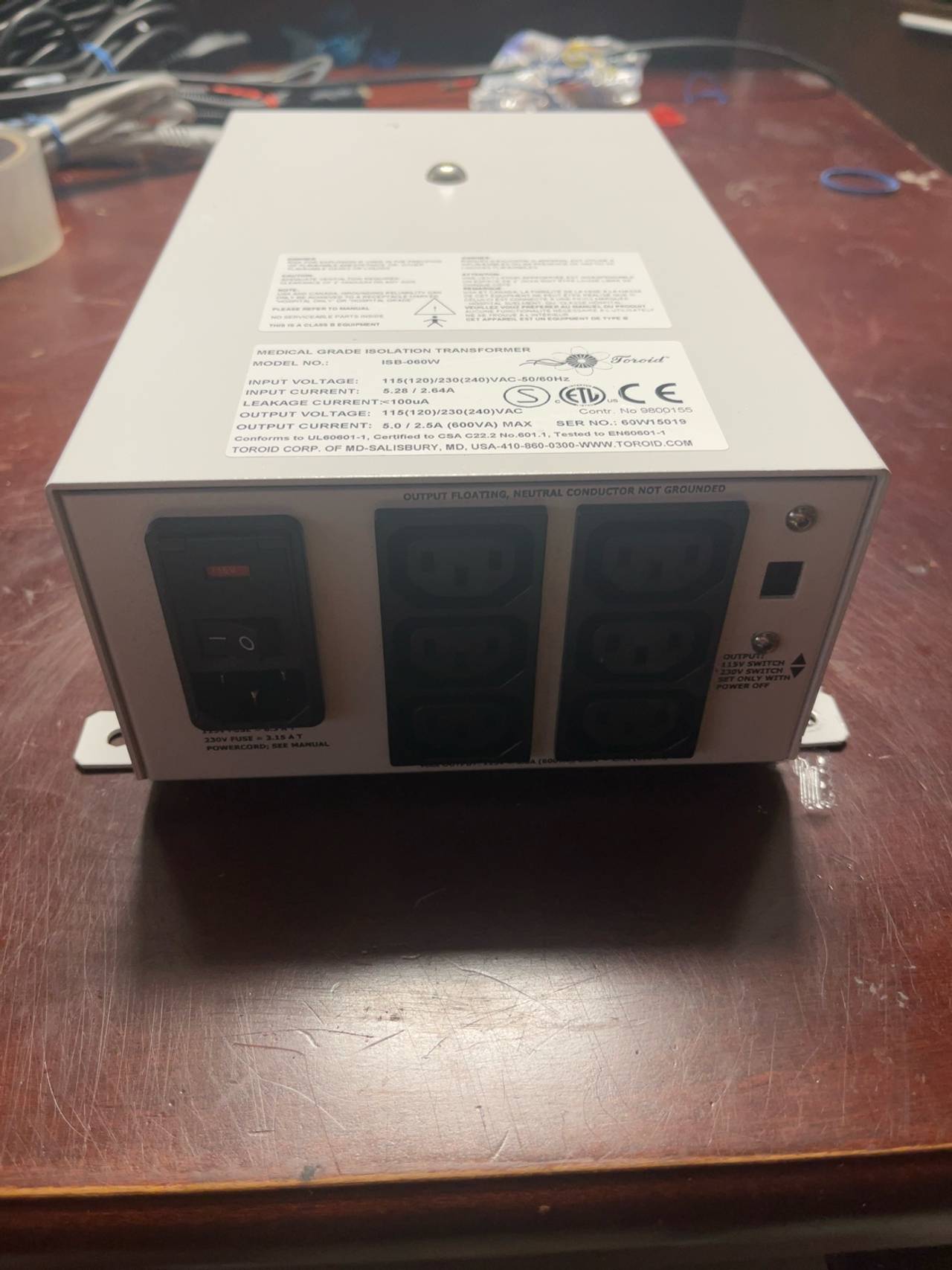 Toroid ISB-060W Medical Grade Isolation Transformer 60W