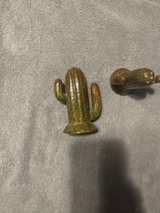 Vintage Green Cactus Ceramic Salt and Pepper Shakers - Image 2