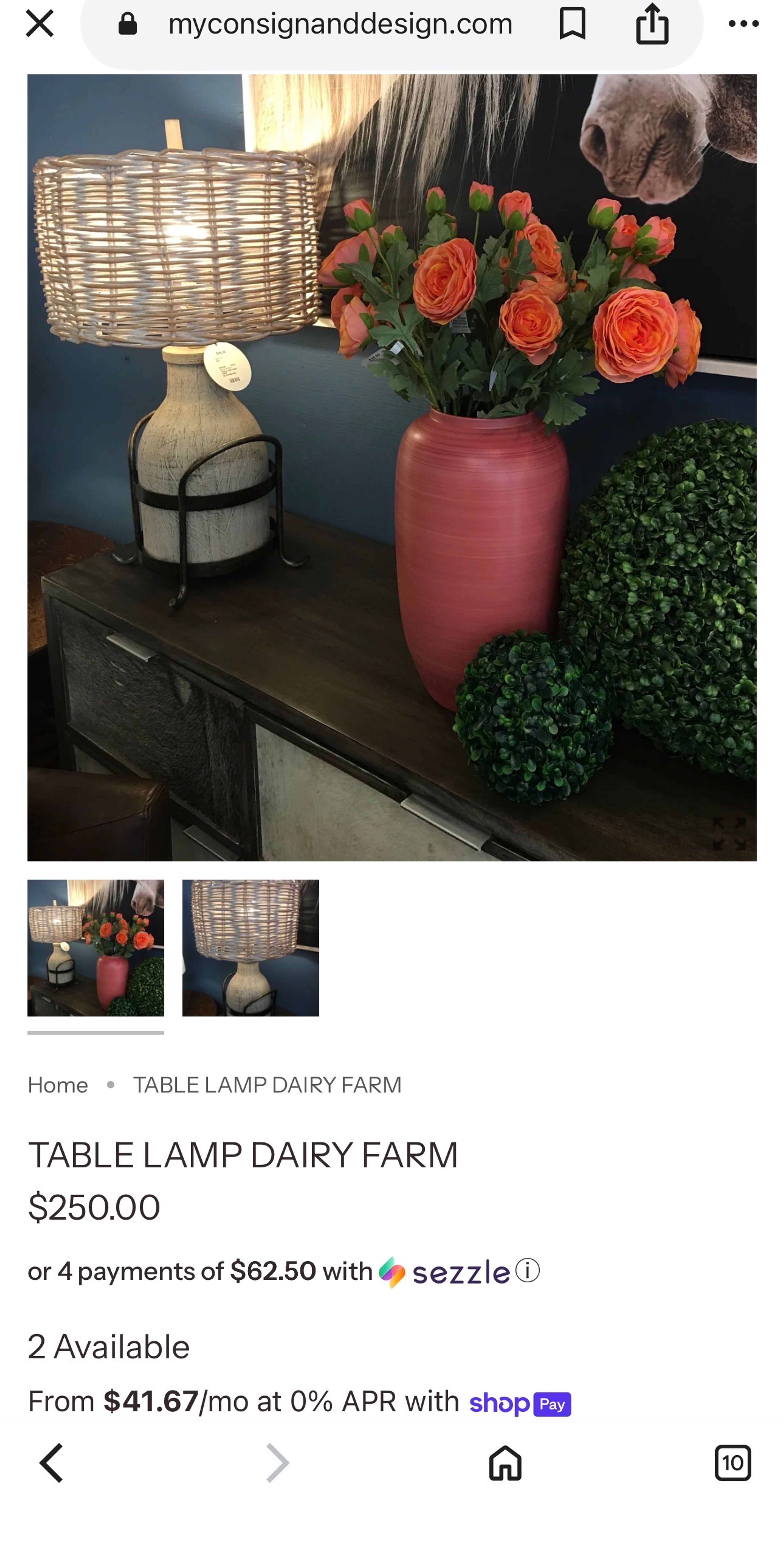 Crestview Collection Dary Farm Milk Wood Table Lamp. New 31” H x 17”W x 17” D - Image 2