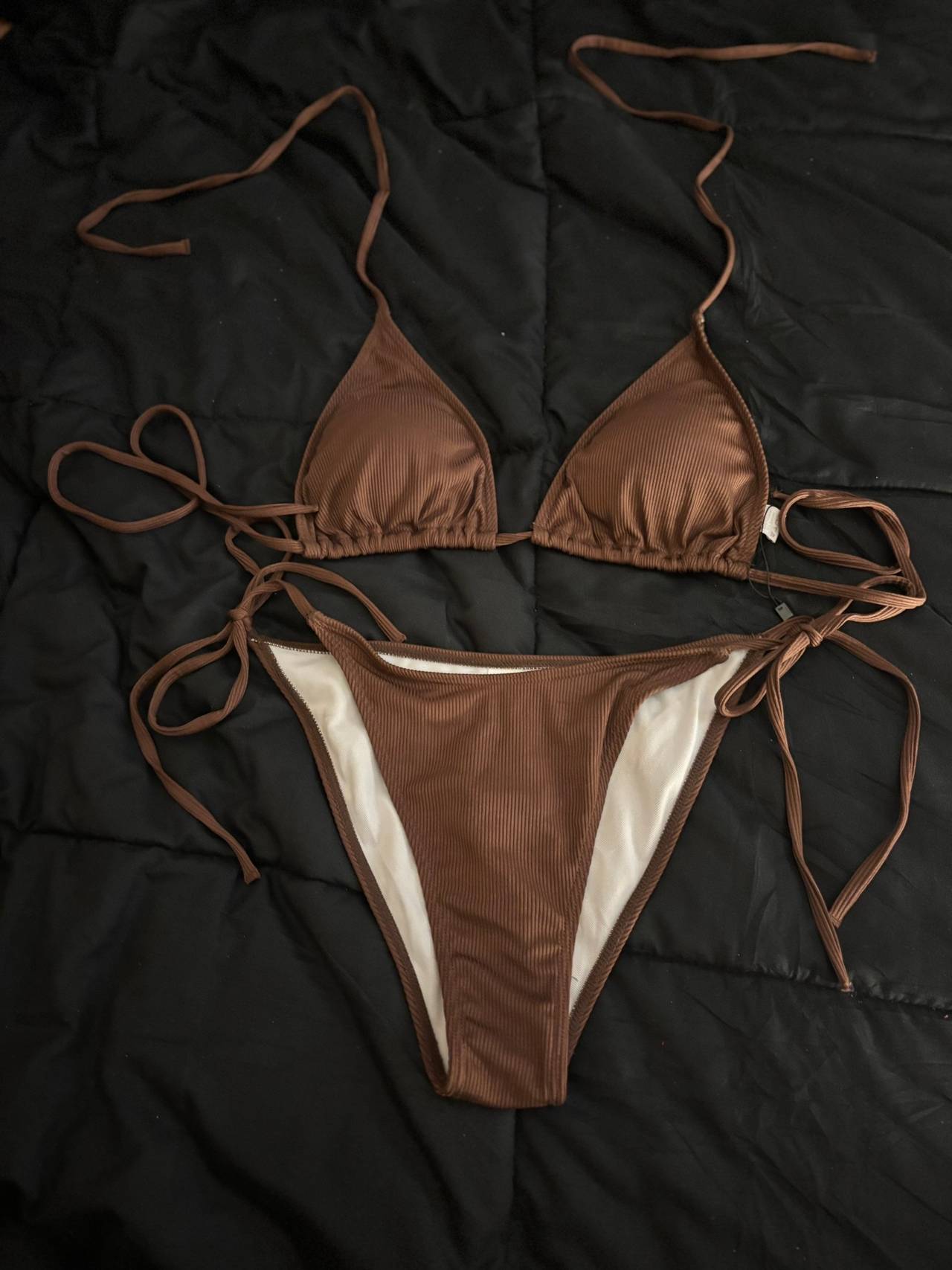 Brown Triangle Bikini Set