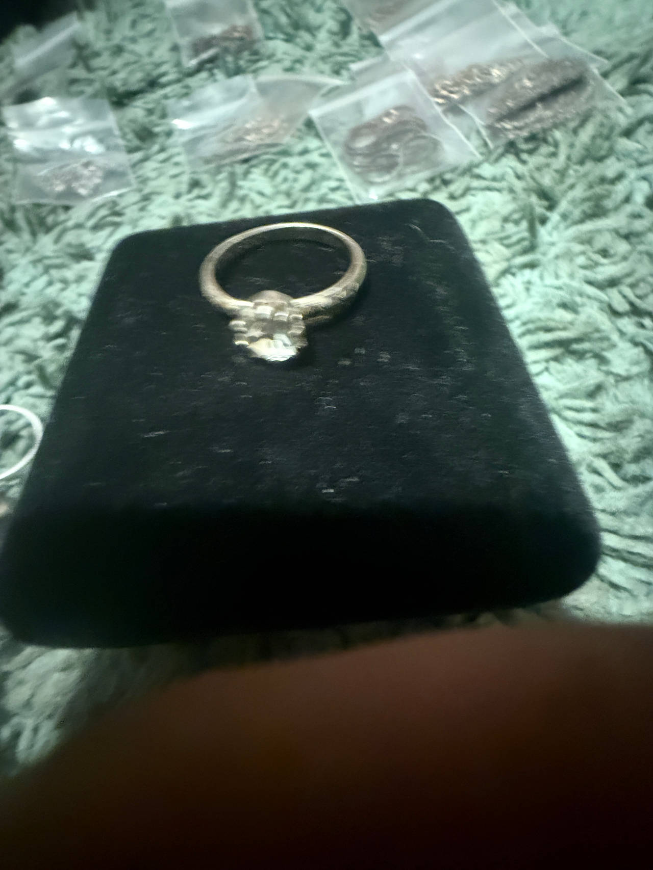 Silver Solitaire Ring with Clear Stone