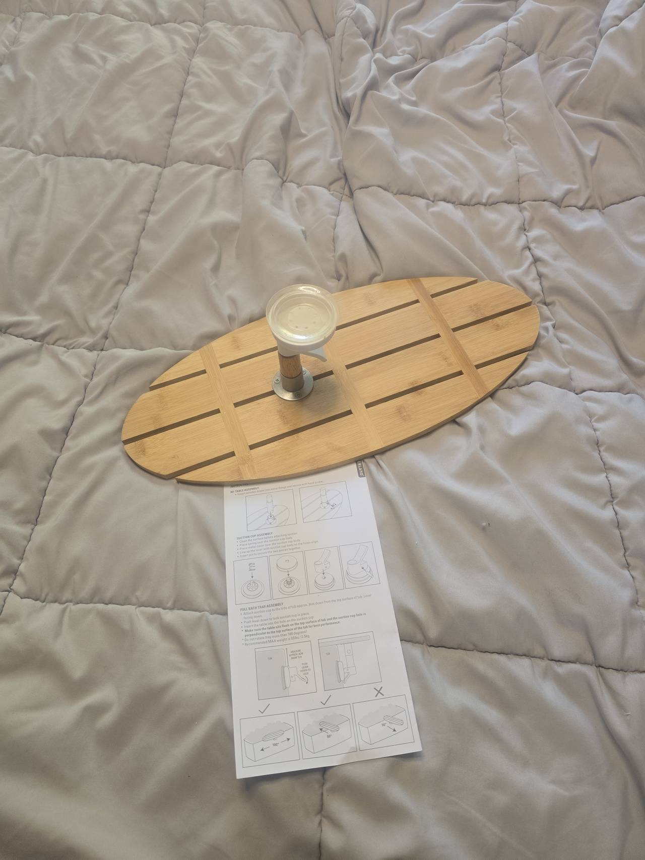 Mainstays Sidekick Bamboo Bath Tray