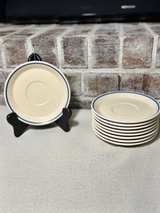 Lenox Dewdrop Saucers 9 pcs Blue Trim 6” Perfect Condition - Image 1