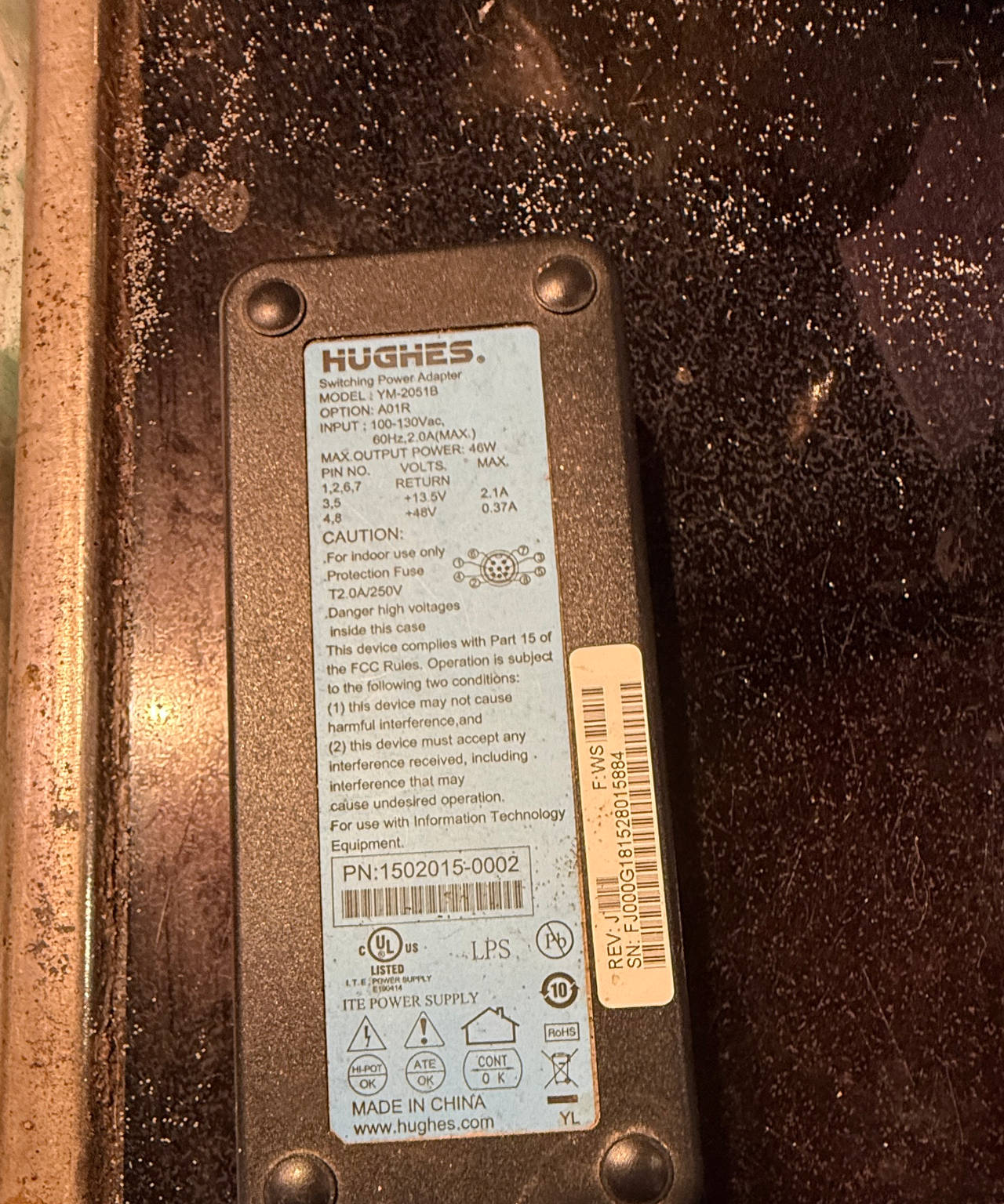 Hughes YM-2051B Switching Power Adapter
