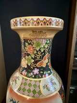 Large Japanese Satsuma Style Peacock Floor Vase - Image 5