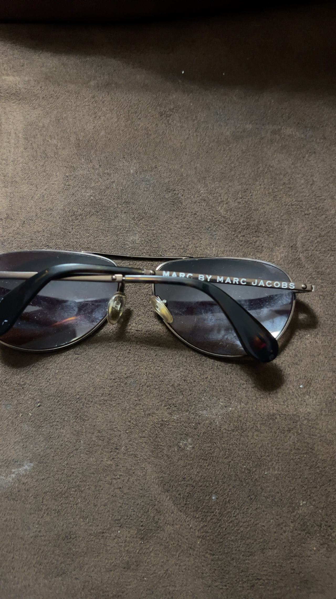 Marc Jacobs Gold Brown Half Rim Aviator Sunglasses