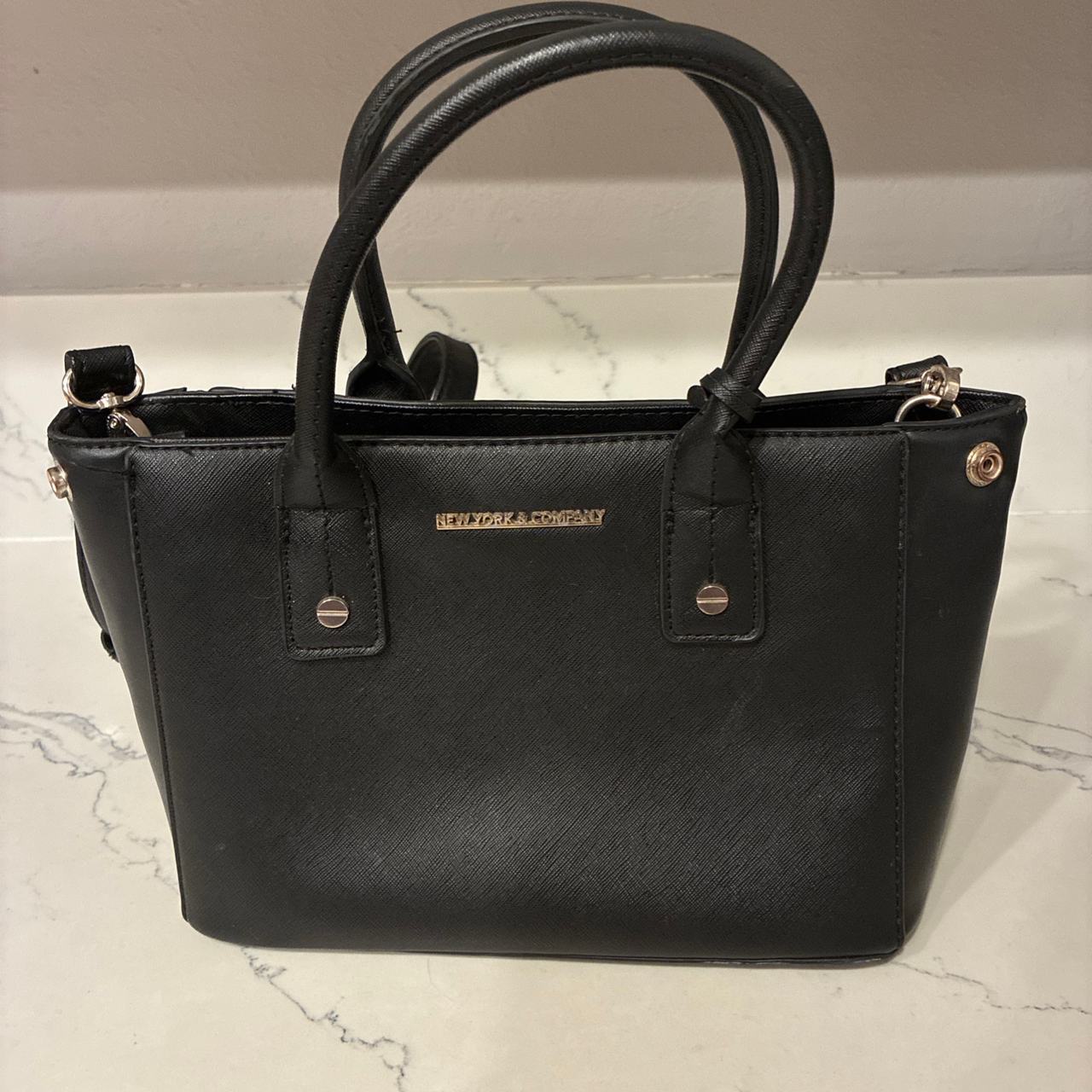 New York & Company Black Saffiano Tote Bag