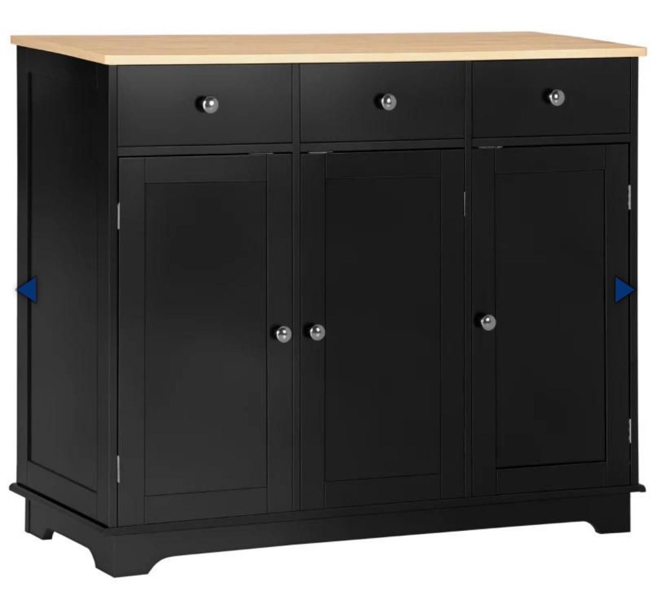 Homestyles Black Kitchen Island with Wood Top