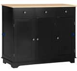 Homestyles Black Kitchen Island with Wood Top - Image 1