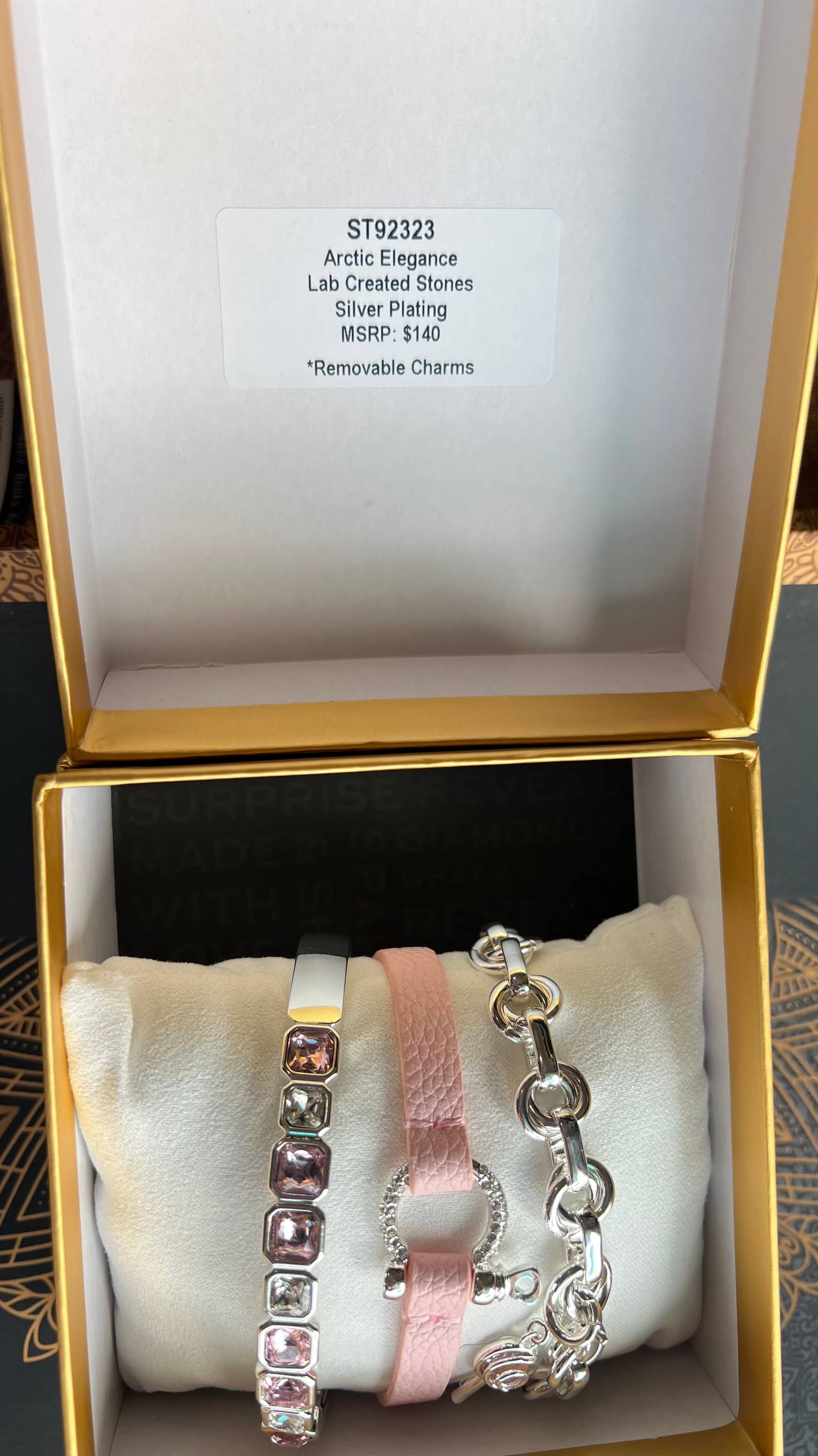 Bomb Party Arctic Elegance Bracelet Stack ST92323 pink set.