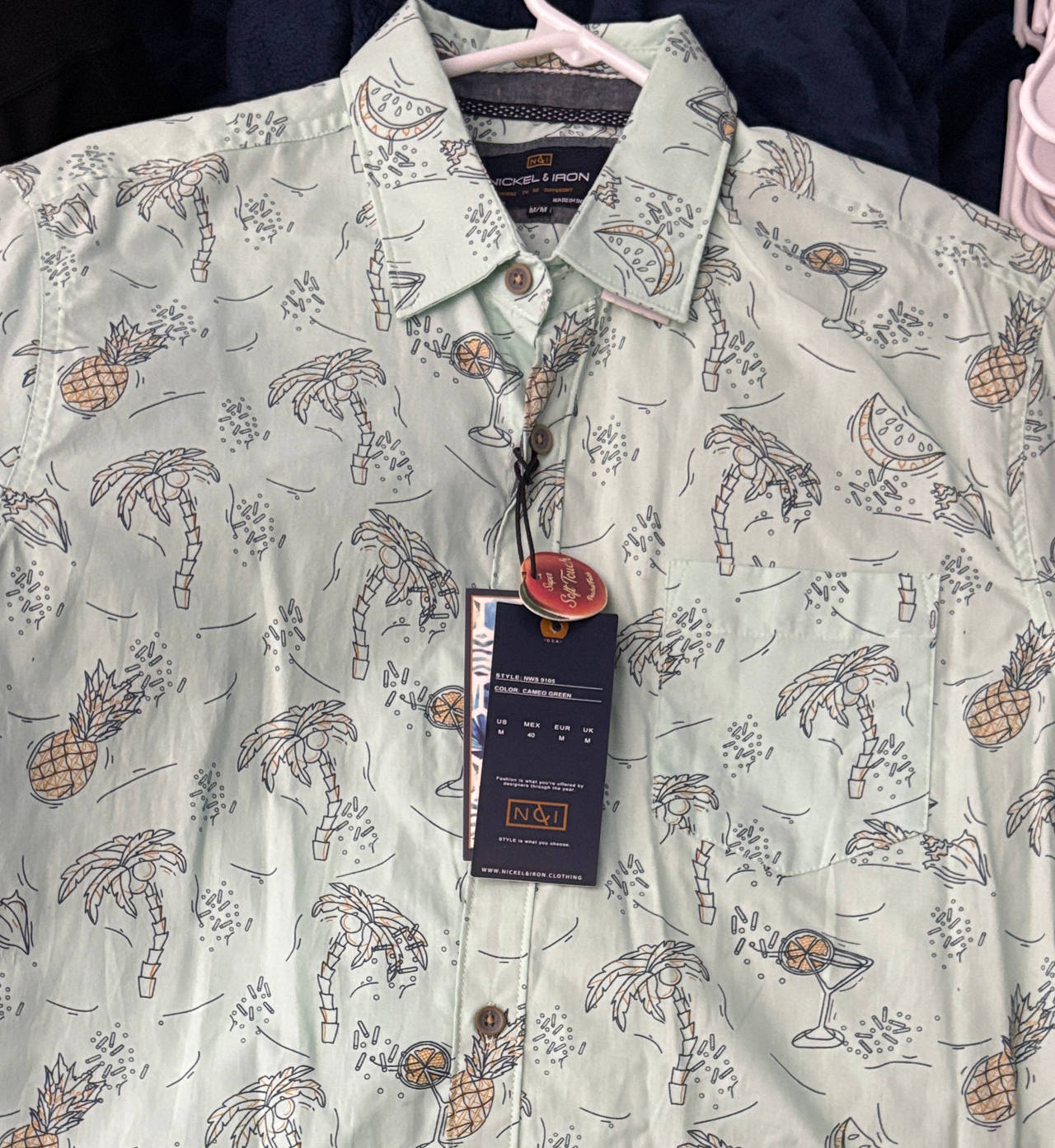 Nickel & Iron Tropical Print Button Down Shirt