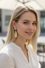 Handmade Marbled Polymer Clay Dangle Earrings - Image 2