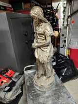 Vintage Peasant Girl with Wheat Statue - Image 4