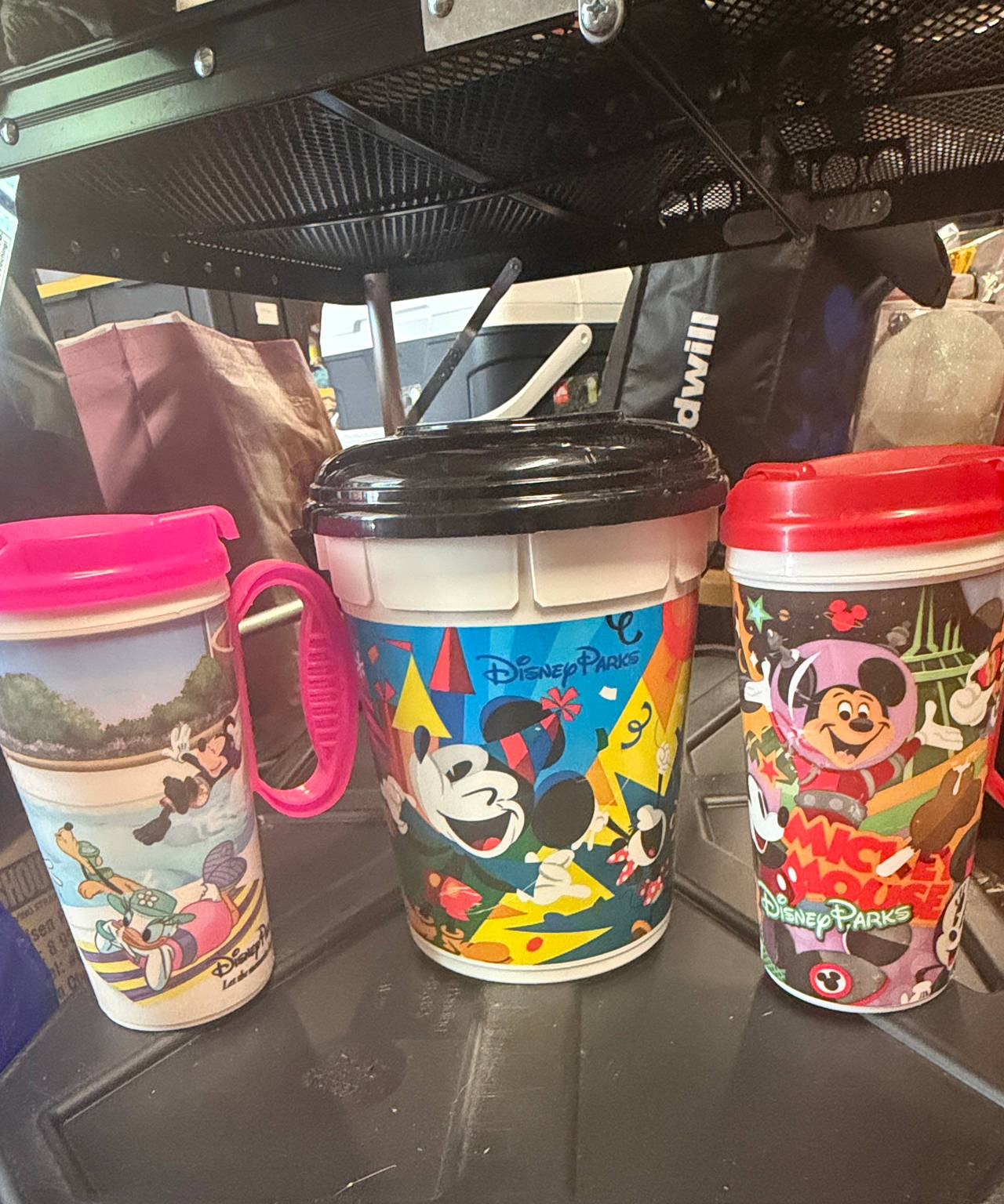 Disney Parks Refillable Resort Mugs Set and popcorn bucket
