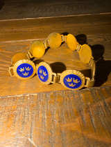 Vintage Swedish Three Crowns Enamel Link Bracelet - Image 1