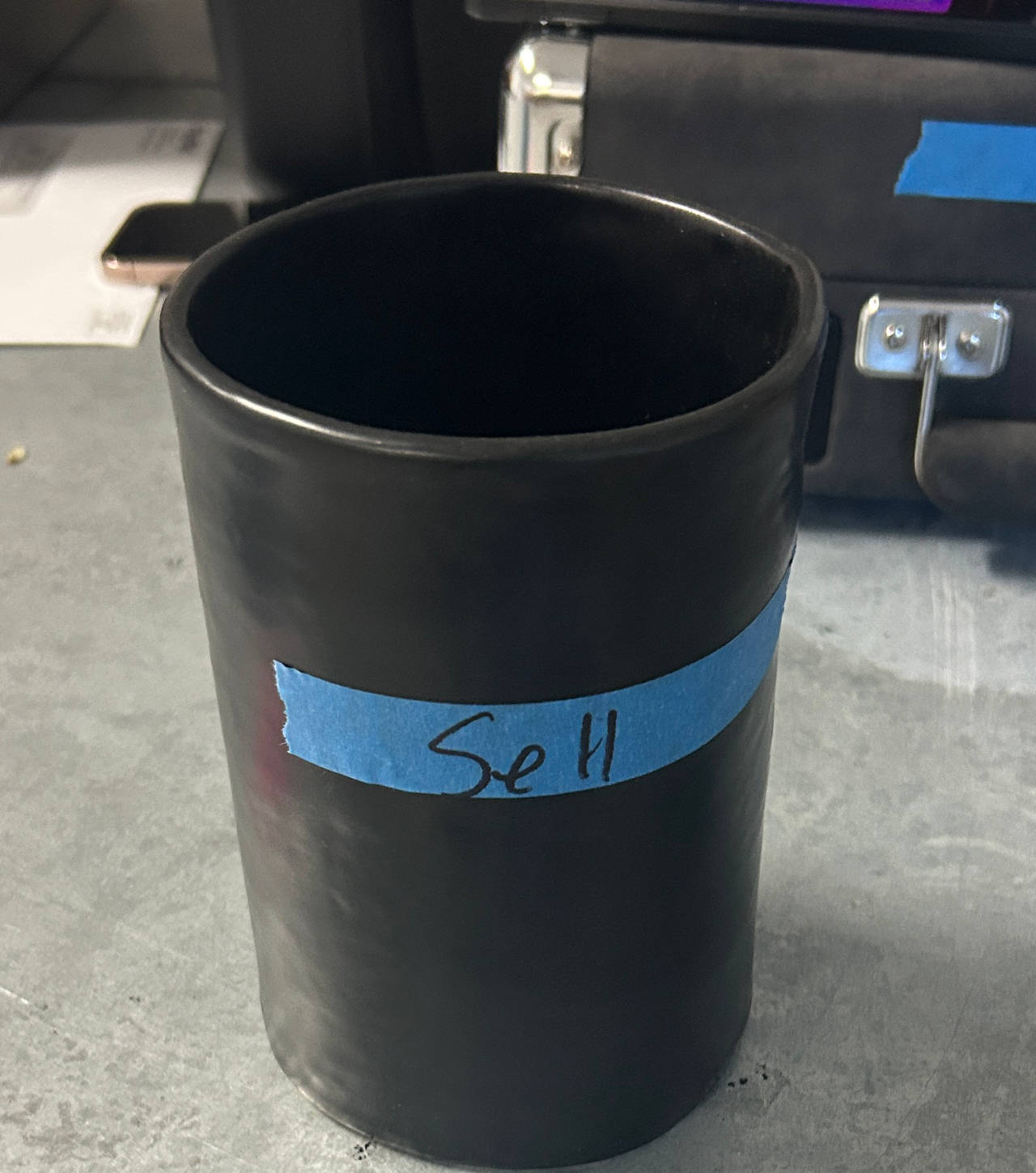Matte Black Ceramic Cylinder Jar