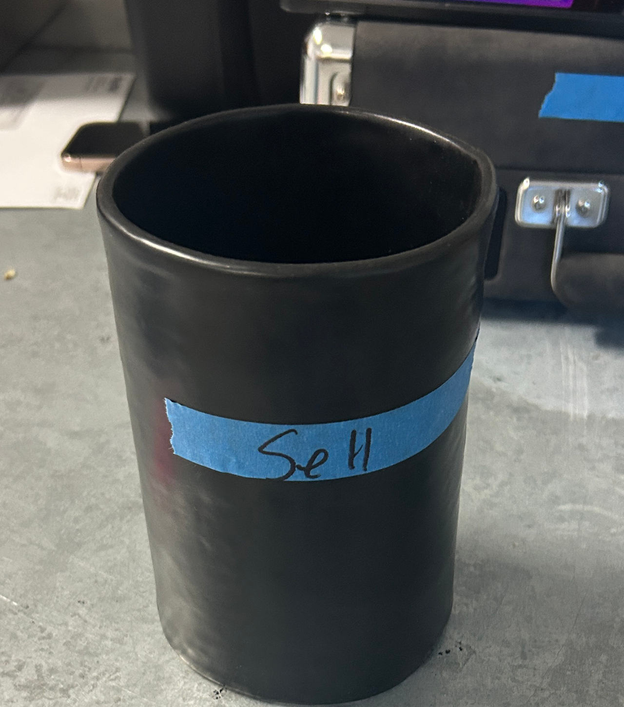 Matte Black Ceramic Cylinder Jar