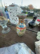 Chinese Porcelain Moriage Vase Floral Pagoda - Image 1