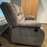 Ashley Tulen Reclining Loveseat Gray Fabric - Image 3