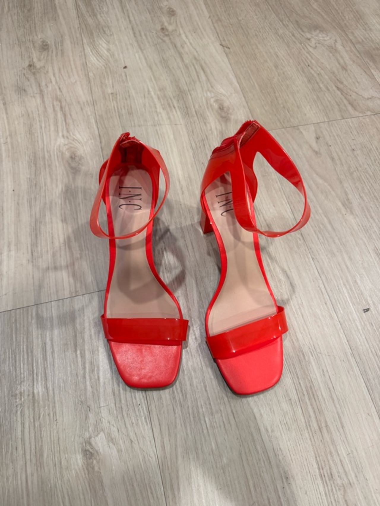 INC International Concepts Red Ankle Strap Heels