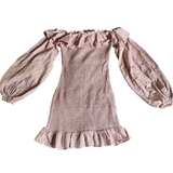 Smocked Off-the-Shoulder Striped Mini Dress - Image 1