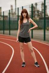 Marika Dry-Wick Striped Racerback Tank Top sz Medium - Image 2