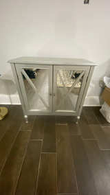 Hollywood Silver Mirrored Accent Cabinet - Image 1
