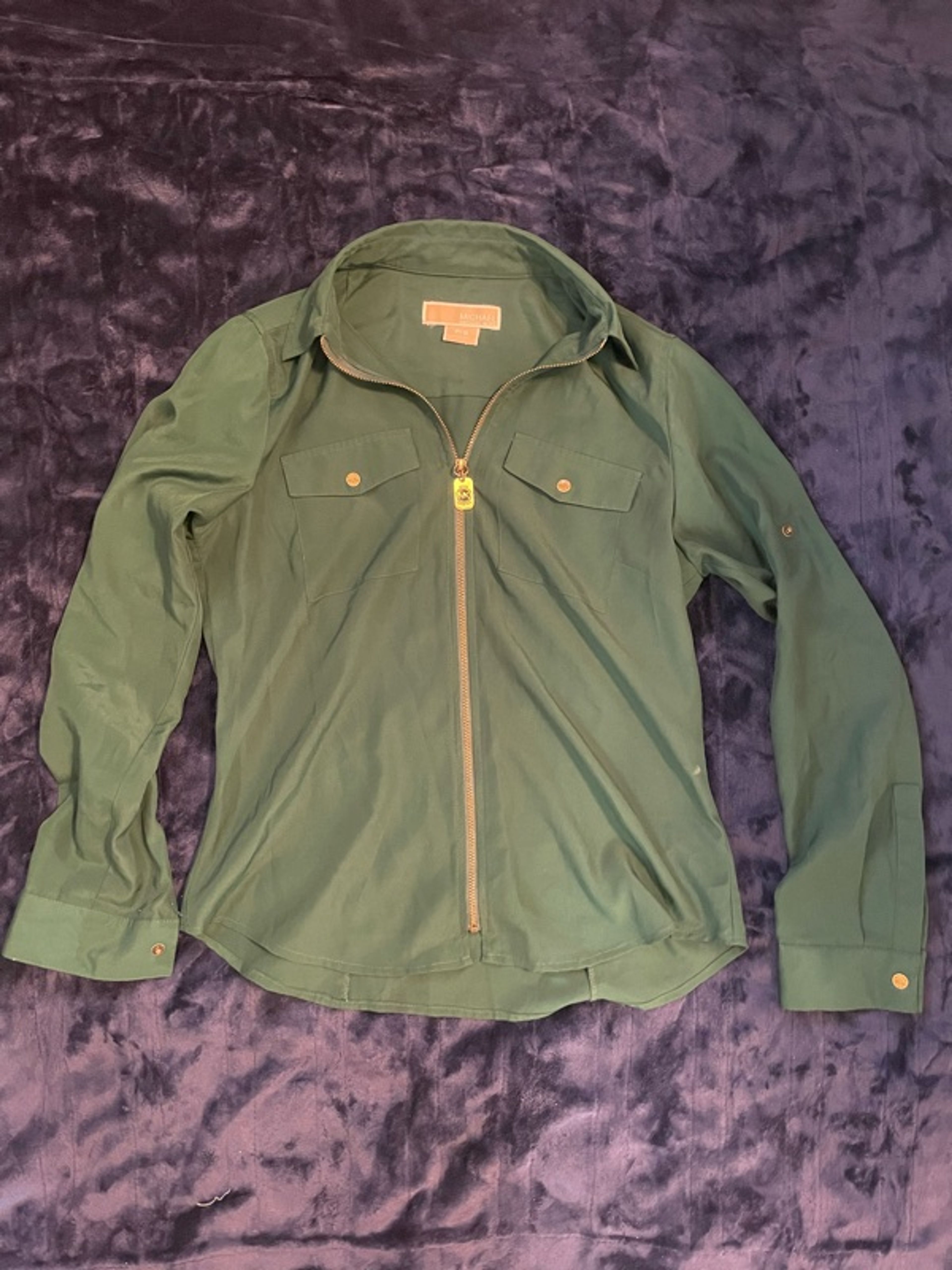 Michael Kors Green Sheet Shirt Jacket