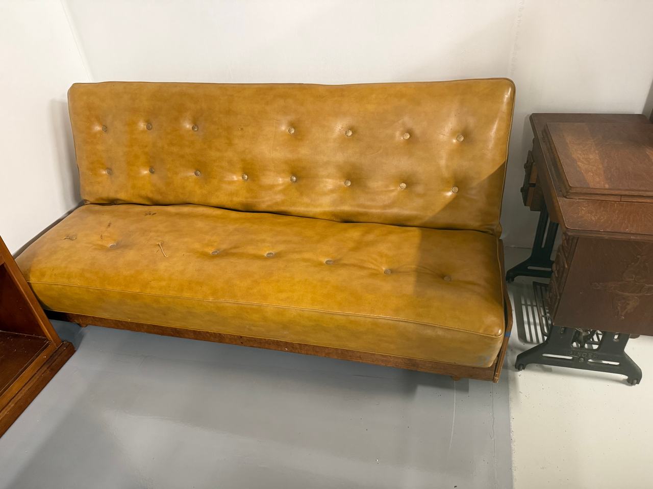 Mid-century vinyl sofa