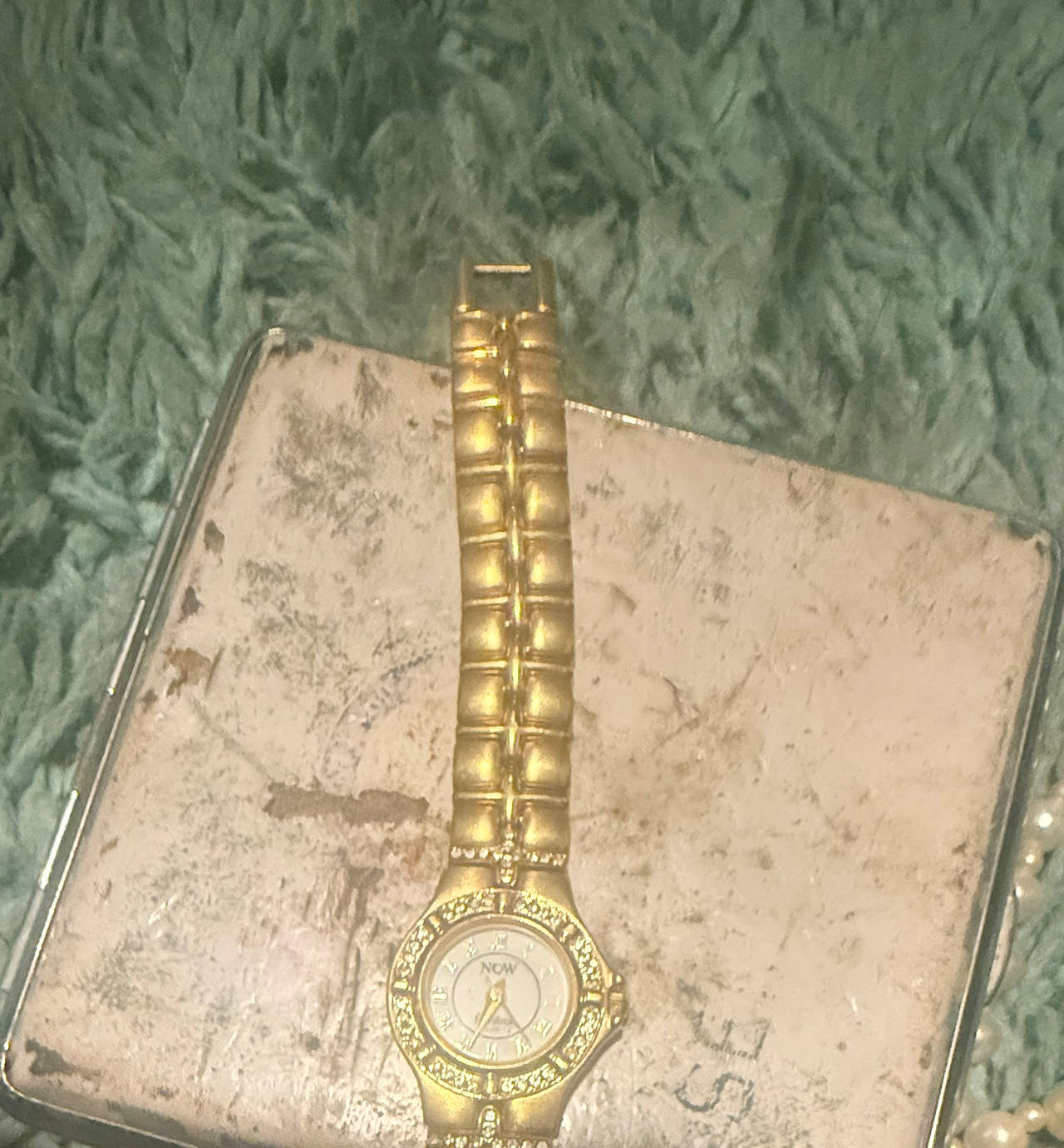 NCW Gold Tone Crystal Quartz Watch