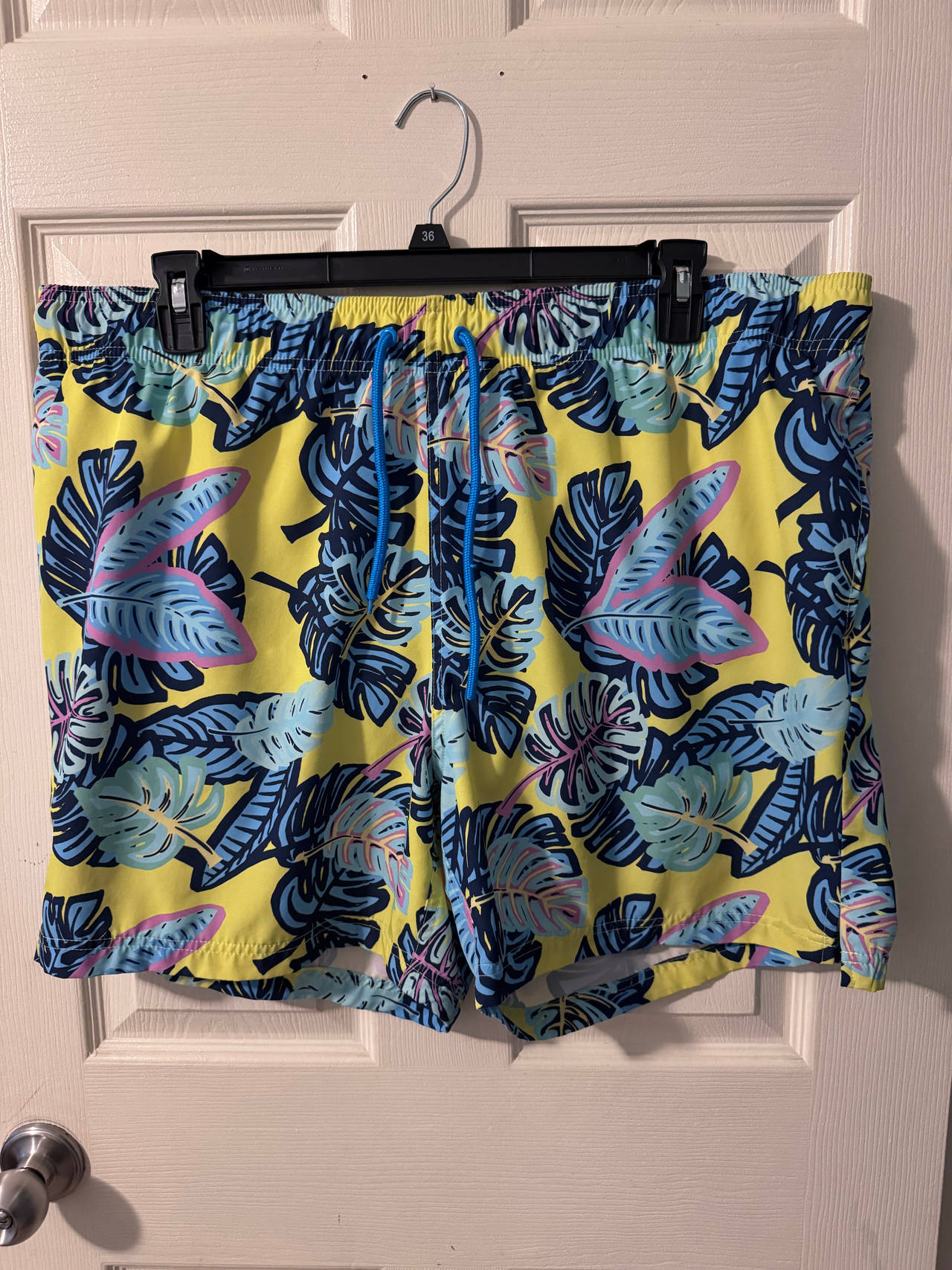 George Men's Tropical Leaf Swim Trunks 2XL