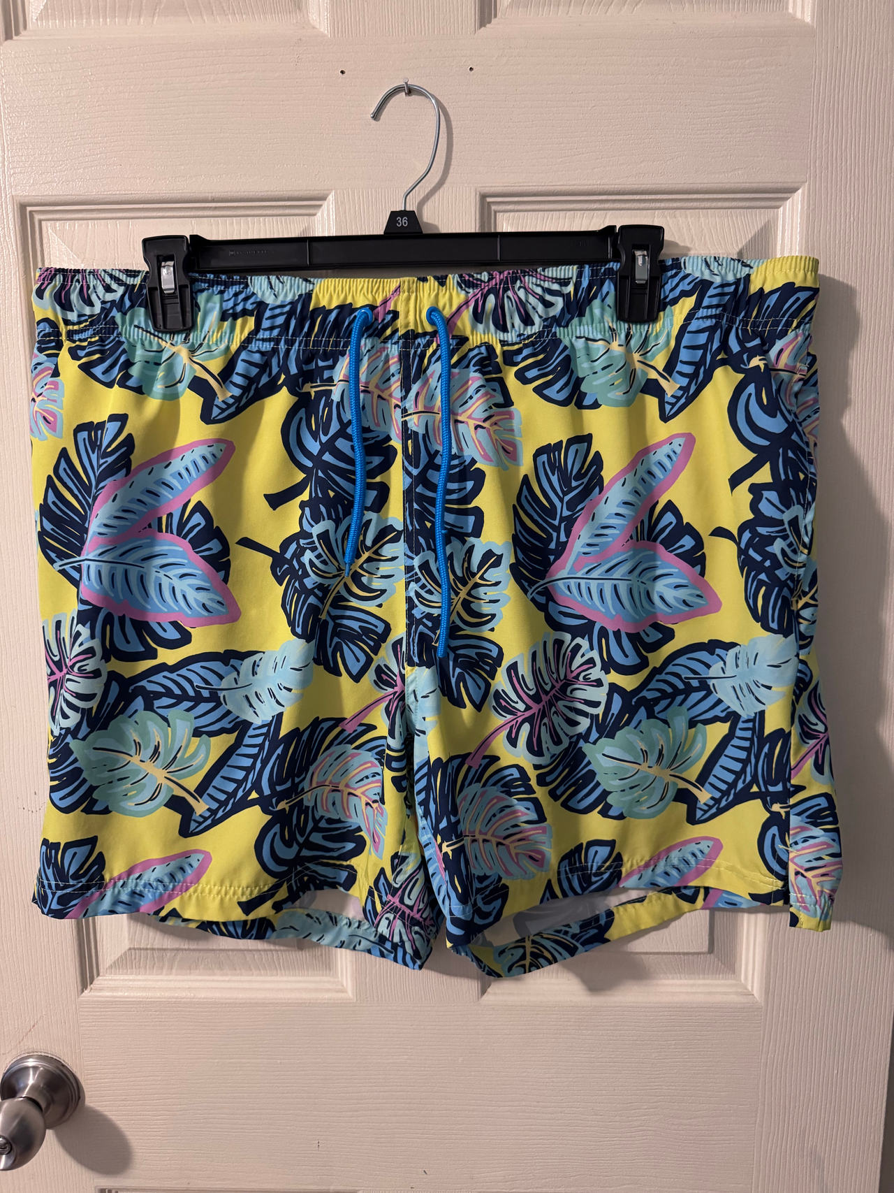 George Men's Tropical Leaf Swim Trunks 2XL